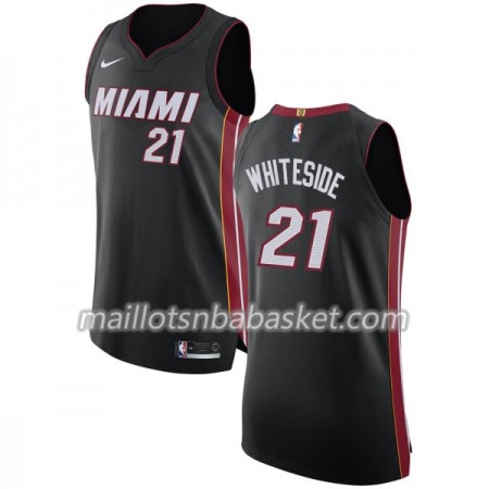 Maillot Homme Miami Heat Hassan Whiteside 21 Nike 2017-18 Noir Swingman